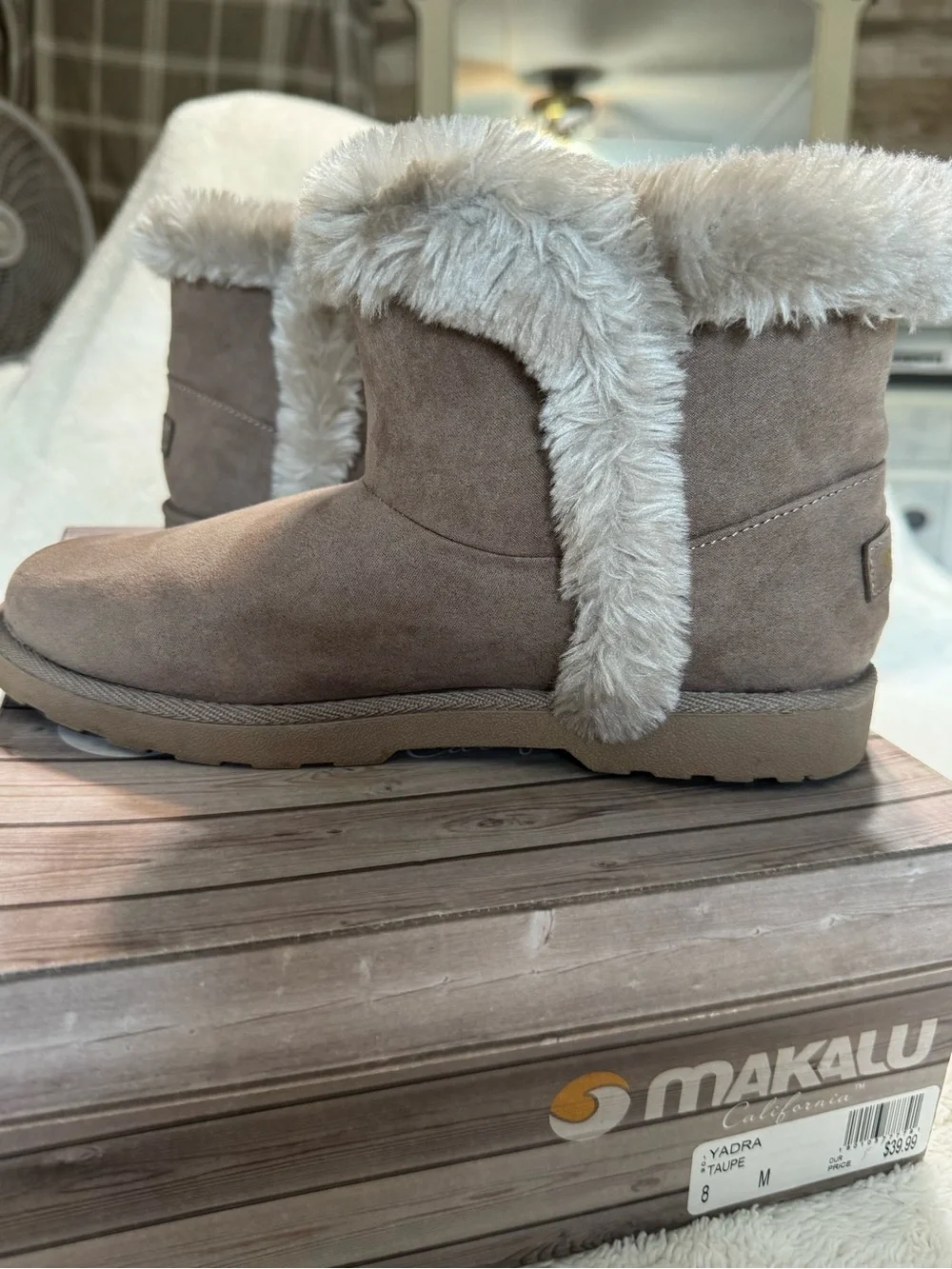 Makalu Taupe Faux-Fur Cuff Women's Winter Boots